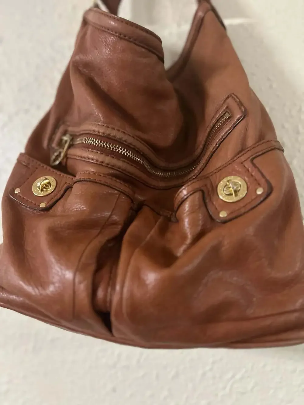 Marc by Marc Jacobs Brown Leather Hobo Shoulder Bag